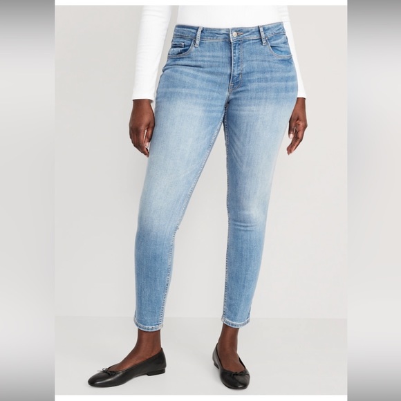 Brand New Old Navy Rockstar Super Skinny Mid-Rise Denim Blue Women’s Jeans - Picture 12 of 16